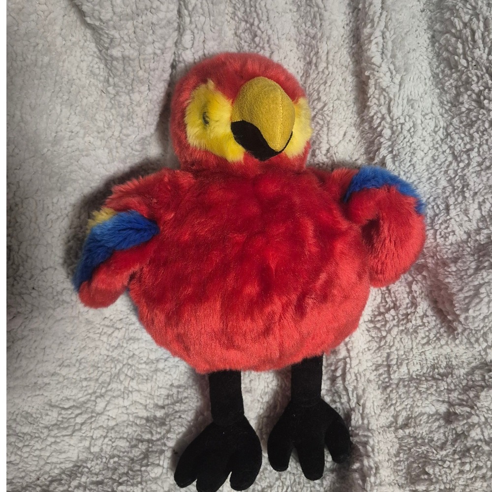 Unipak Scarlet Macaw Parrot Plush Red Blue Yellow Tropical Bird Stuffed Animal